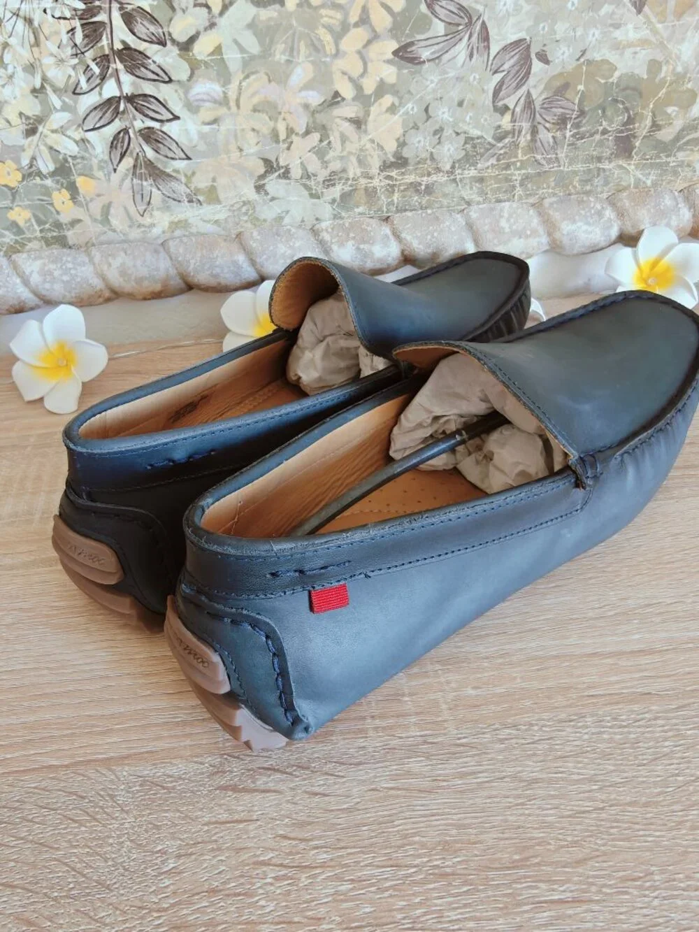 Marc Joseph New York Ovington Ct Leather Driving Loafers in Navy Nappa Sz 10.5